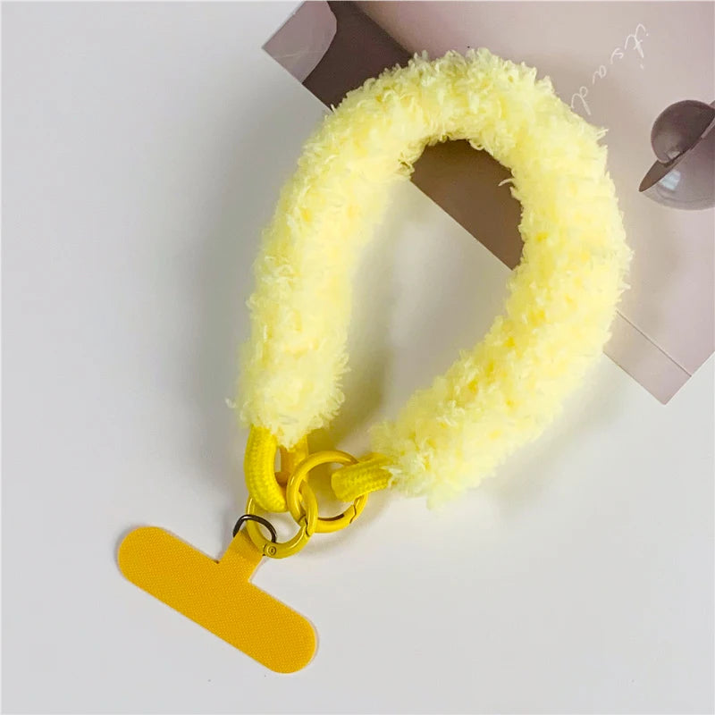 Winter Warm Mobile Phone Wrist Strap Cell Accessories With Patch Key Lanyard Exquisite Anti-lost Cellphone Chain Rope Keychain