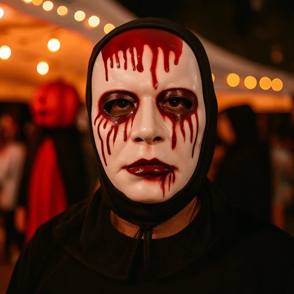 Scary Makeup Scary Look Halloween Mask Reusable Realistic Blood Party Costume Props Plastic Performance Mask Haunted House