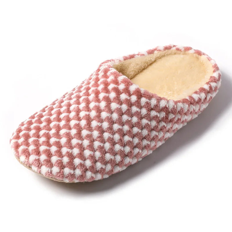 Women Men Winter Warm Slippers Home Bedroom Silent Casual Non Slip Shoes Couples Indoor Soft Sole Cotton Plush Slides