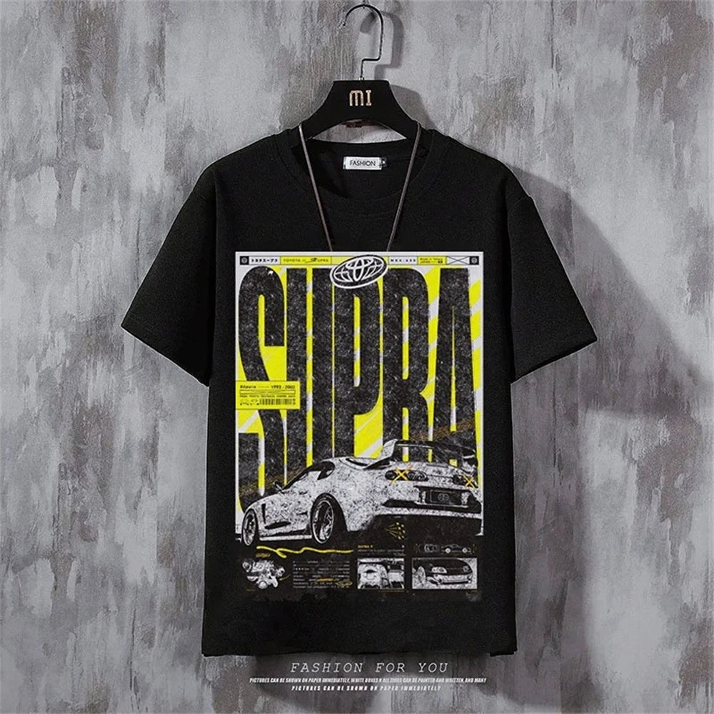 Anime Men's T-Shirt Retro Street Short Sleeved T Shirt For Men Casual 3d Print Summer Top Breathable Loose Men's Clothing