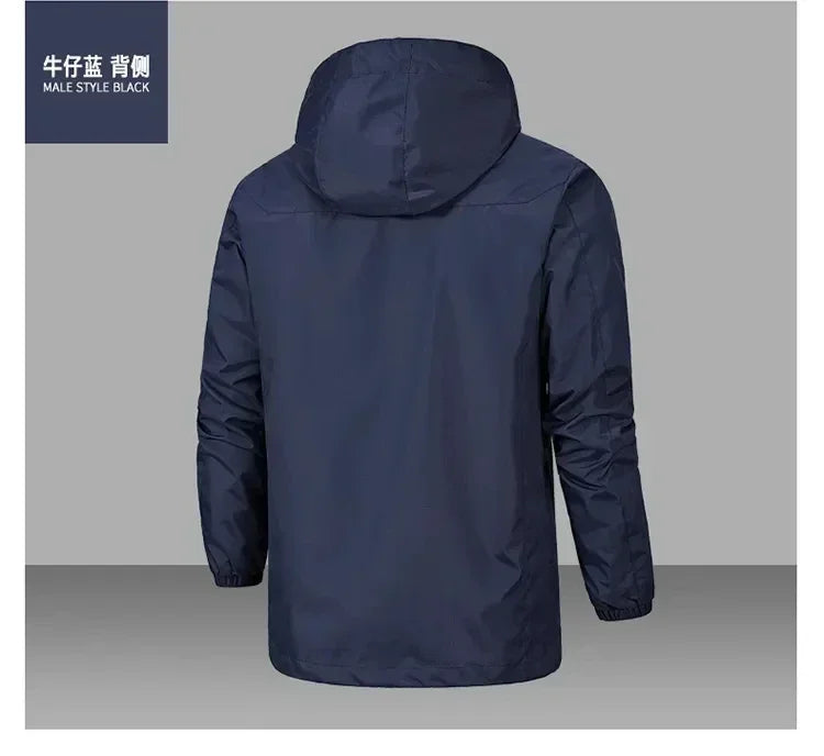 2025 Men's waterproof jacket, camouflage bomber coat with hood, high-quality windproof jacket, a genuine man's jacket