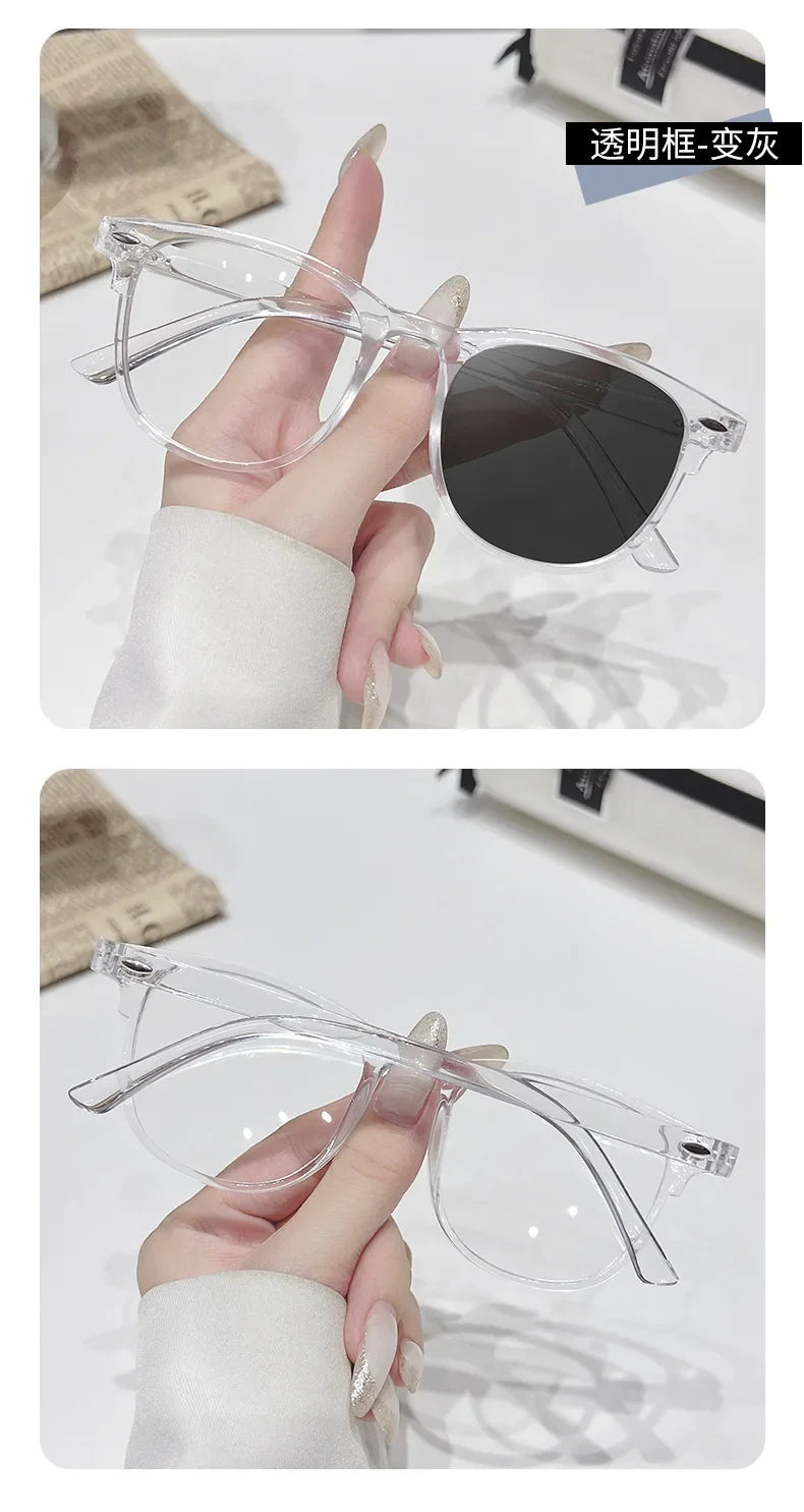 2025 Brand New Sunglasses for Men Women Photochromic Lenses Korean Style Trendy Eyewear Summer Outdoor Beach Sun Glasses