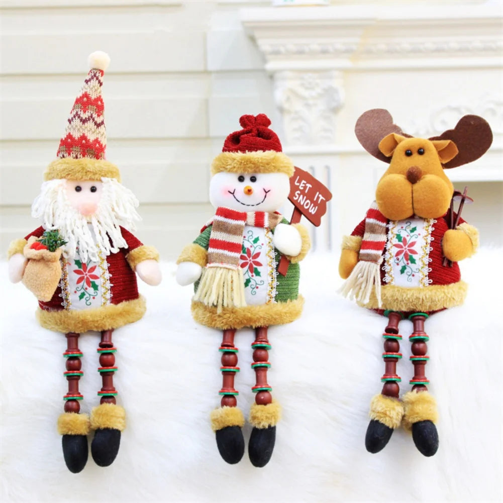 Christmas Dolls New Year Ornament Reindeer Snowman Santa Elk Bear Doll Children's Gifts New Year Christmas Dolls decoration