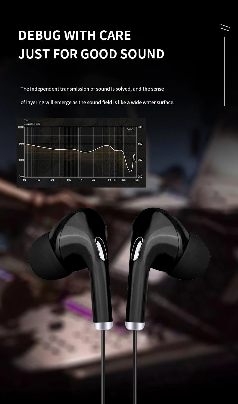 Universal In-ear Wired Earphone High Quality Headset 3.5mm Earbuds In-ear For Smartphone Computer Headphone Built-in Microphone