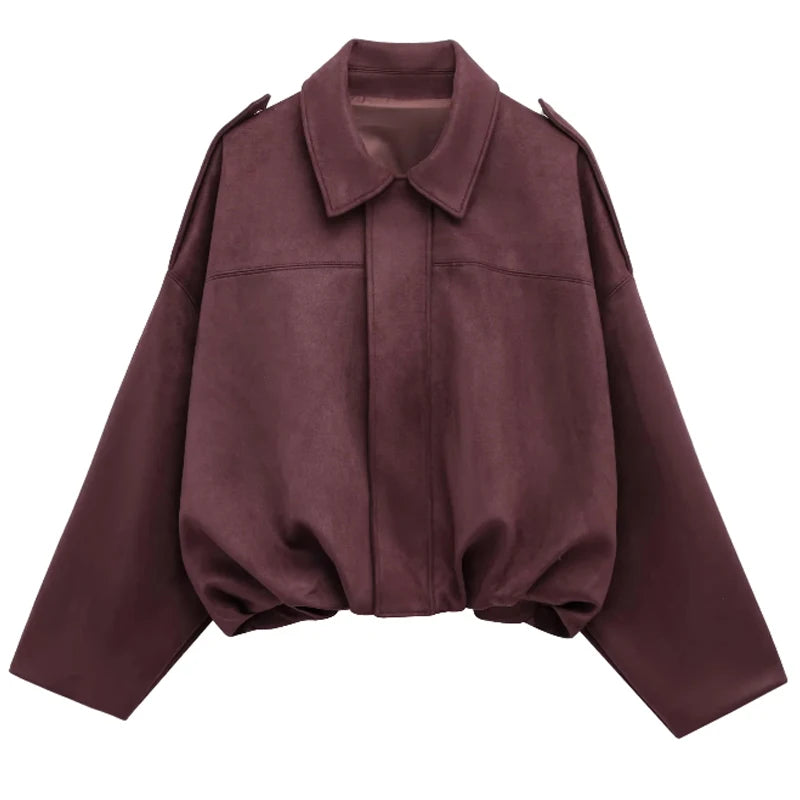 Women's Jackets Long Sleeve Women's Bomber Jacket Women's Cropped Jackets Pleats Street Wear Zip Up Jacket Outdoor Short Coats