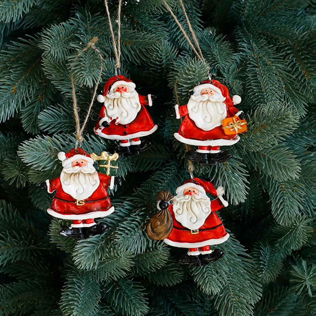 Resin Christmas DecorationsSanta Claus Snowman Ornaments Add Festive Atmosphere
