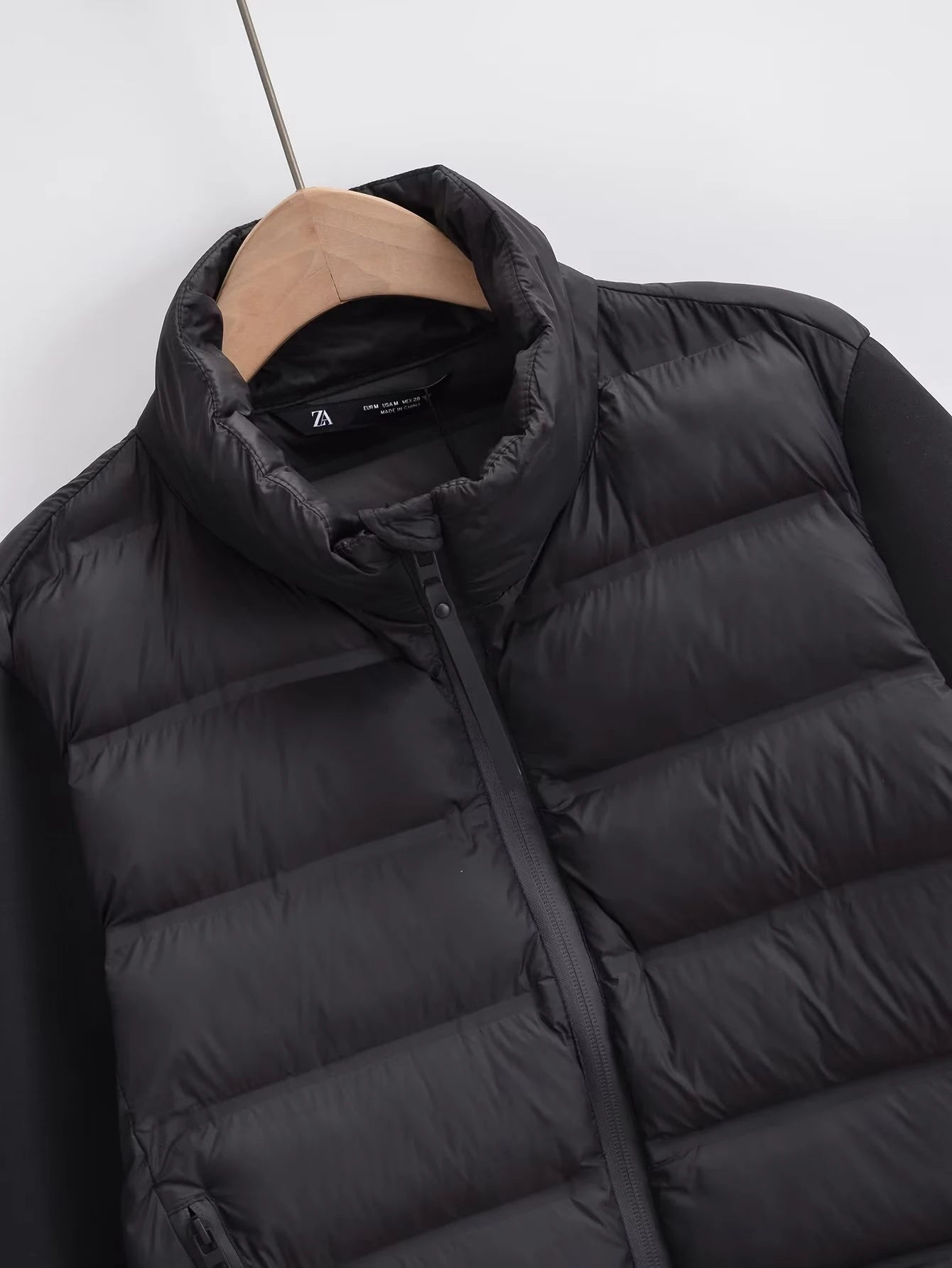 Winter Jackets For Women 2025 Black Spliced Long Sleeve Winter Women's Cold Coat Luxury Parkas Female New In Outerwear