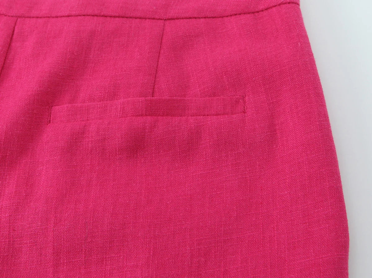 2025 Women's Autumn New Suit Jacket Round Neck Single Breasted Skirt Design High Waist Commuting Temperament Long Pants Set