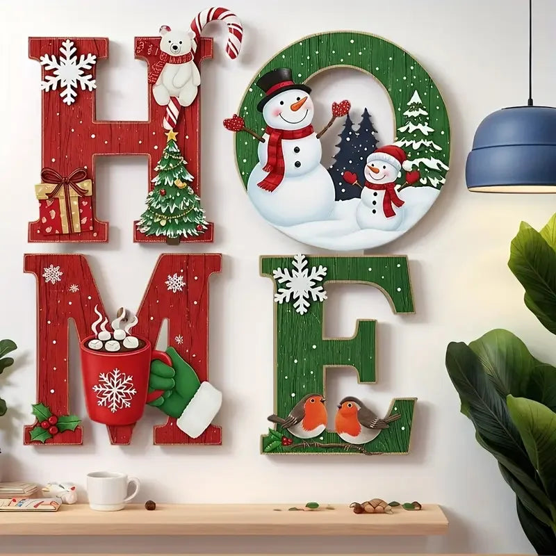 1 Christmas set - Wall decorations with a Christmas atmosphere - suitable for home decorations during the holiday season