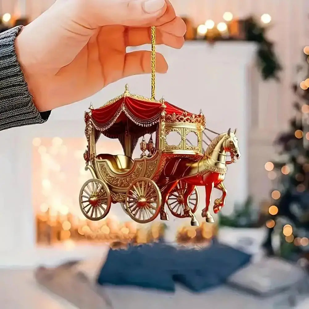 Festive Home Decor Durable Christmas Decoration Festive Christmas Sleigh Carriage Ornaments for Winter Home Decor Traditional