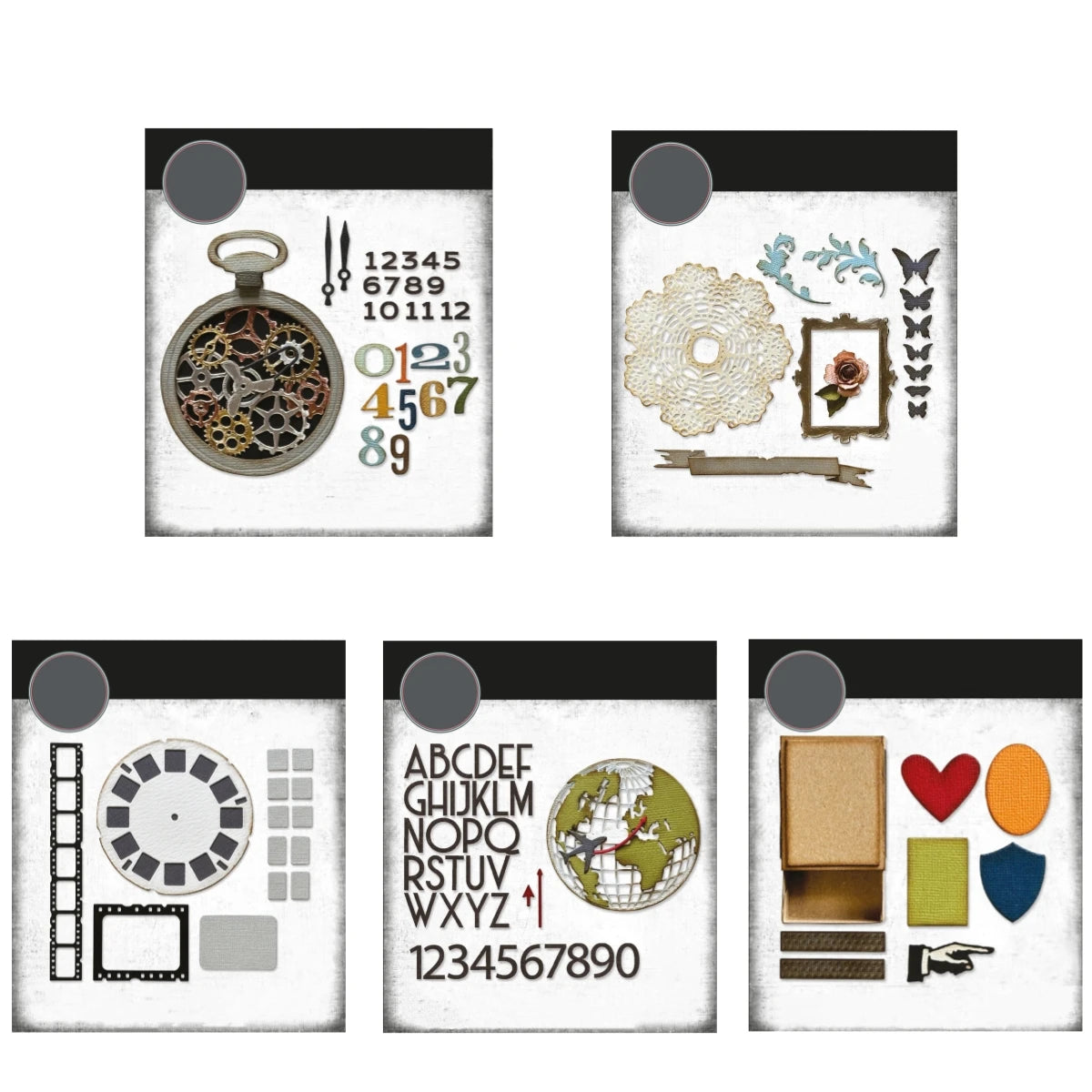 Halloween Retro Clock Decoration Metal Cutting Dies And Stamps Stencils for DIY Scrapbook Photo Album Paper Card Decorative