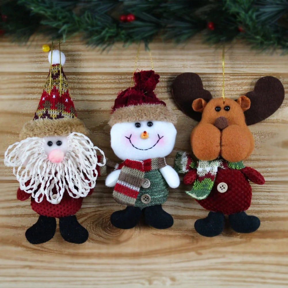 Christmas Dolls New Year Ornament Reindeer Snowman Santa Elk Bear Doll Children's Gifts New Year Christmas Dolls decoration