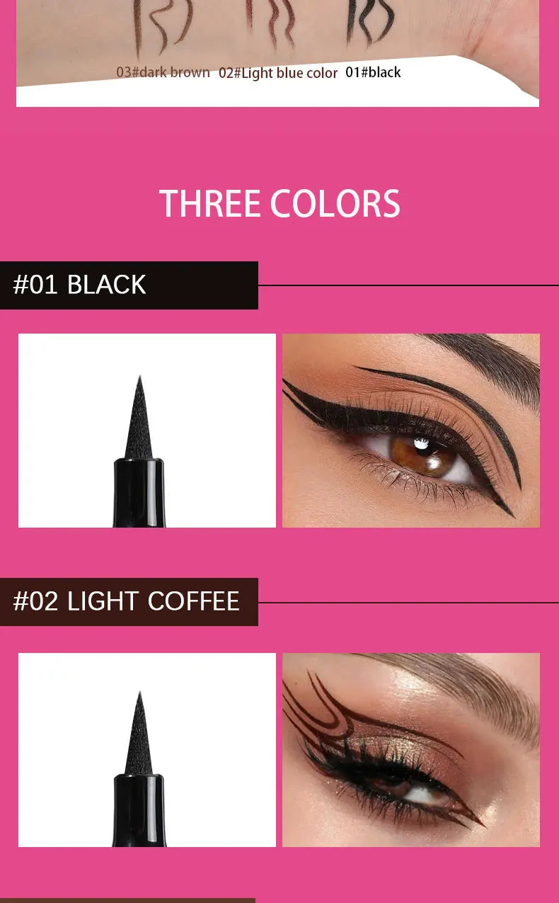 Long Lasting Quick Drying Waterproof Easy To Color Non Smudging Smooth Liquid Eyeliner