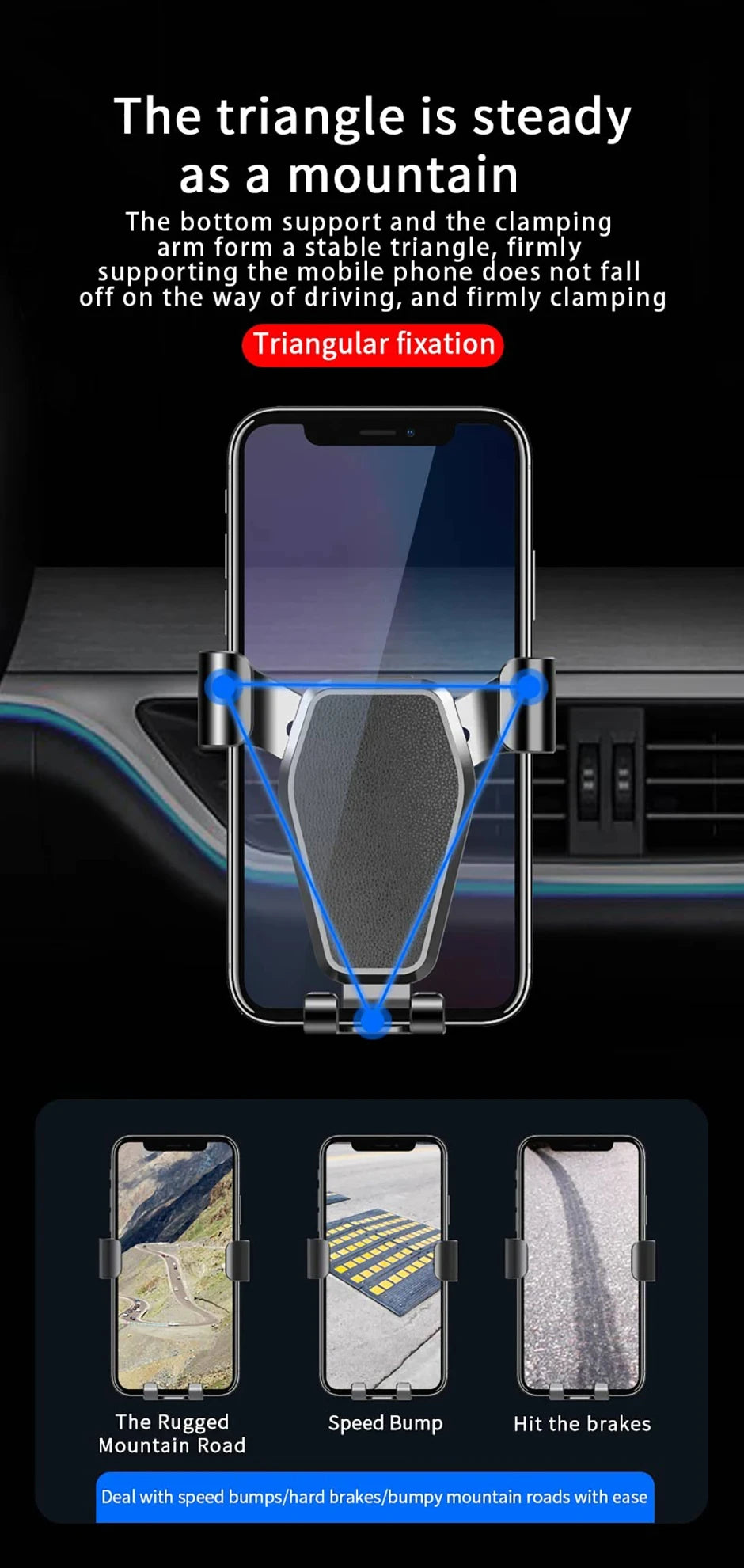 Car Mobile Phone Bracket Automatic Multifunctional Car Air Outlet Gravity Navigation Bracket Universal Mobile Phone Bracket