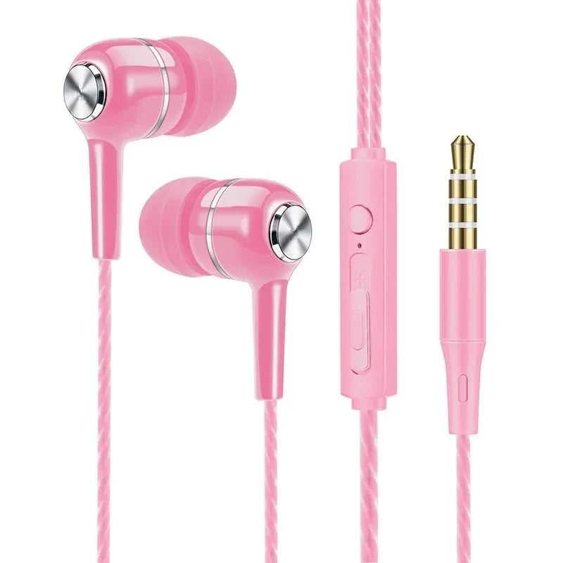 3.5mm Wired Earphone In-Ear Headset HIFI Heavy Bass Earbuds Monitor Sport Headset Stereo Music Gaming Headphone with Mic 3.5jack