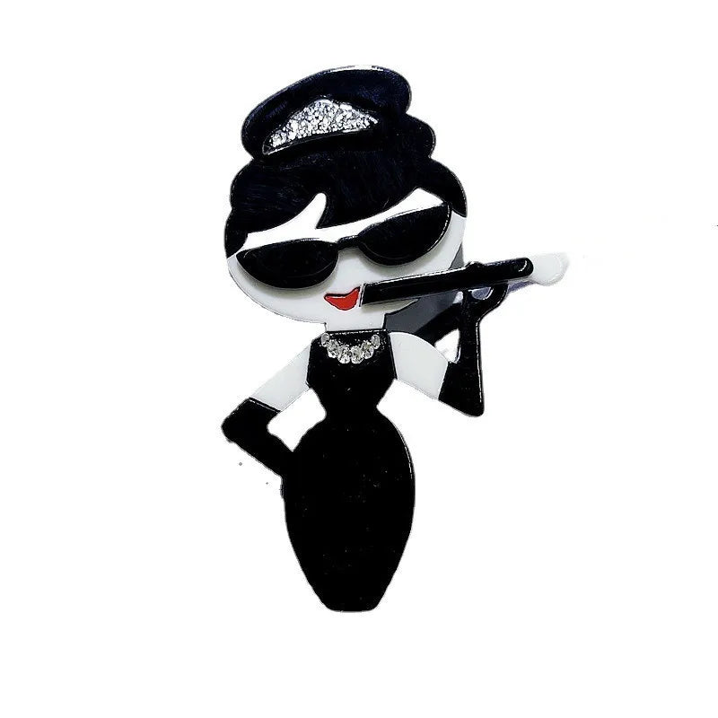 women's acrylic portrait brooch fashion clothing accessories pins