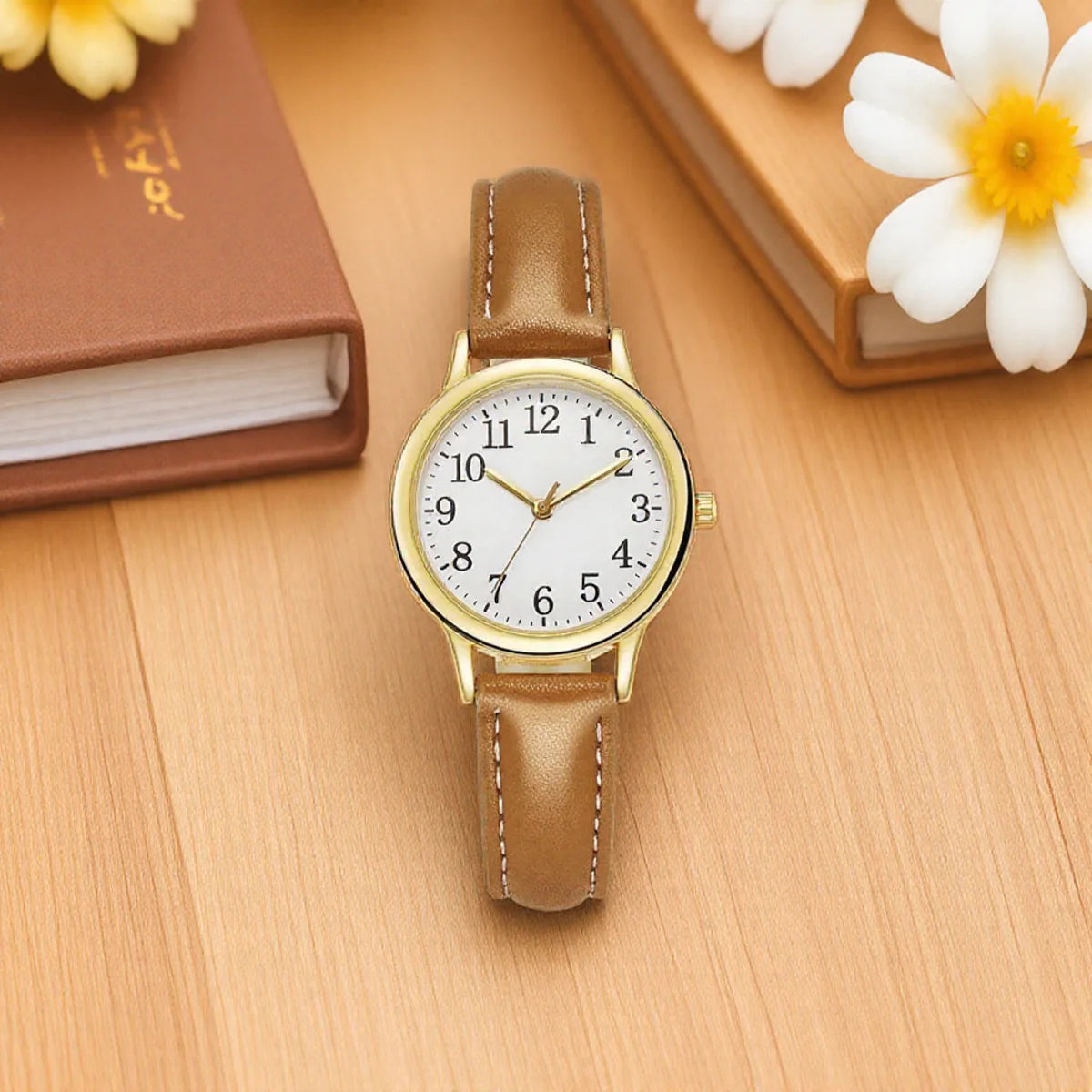 Women Quartz Watch Fashion Simple Dial Thin Bracelet Easy to Read Numerals Ladies Wristwatch Casual Stylish Watch for Women