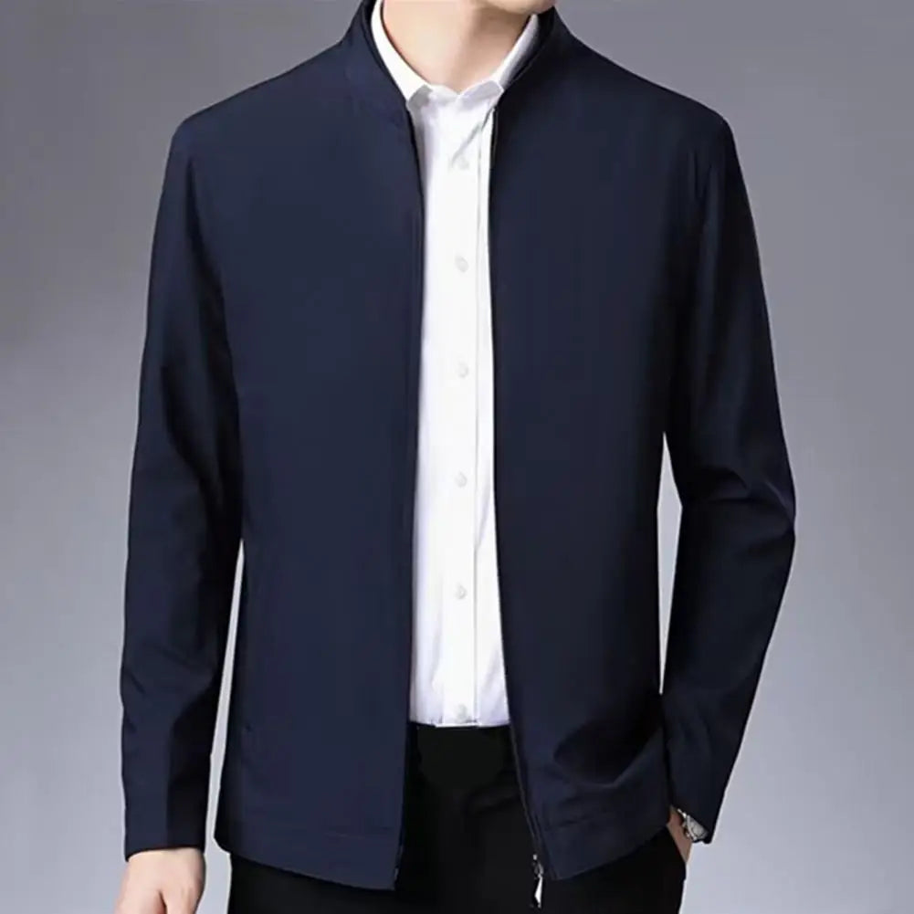 New Men's Jacket Turn-down Collar Men's Jacket Business Casual Solid Color Jacket for Men Work Coat 2025 Spring Autumn New
