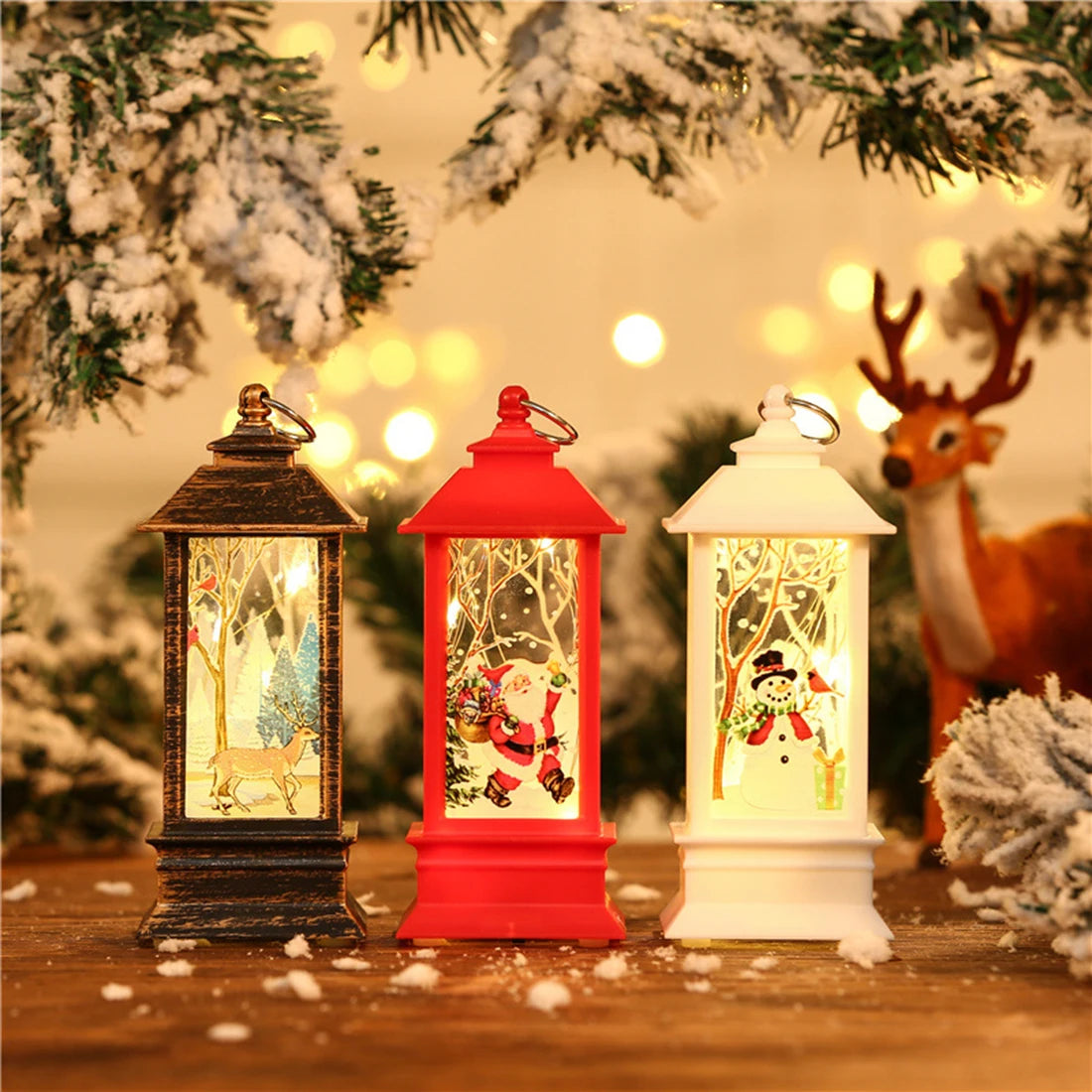 Christmas Wind Lamps Candelabra Lamps Night Light Old Man Snowman Decoration Desktop Decorations Christmas Decorations