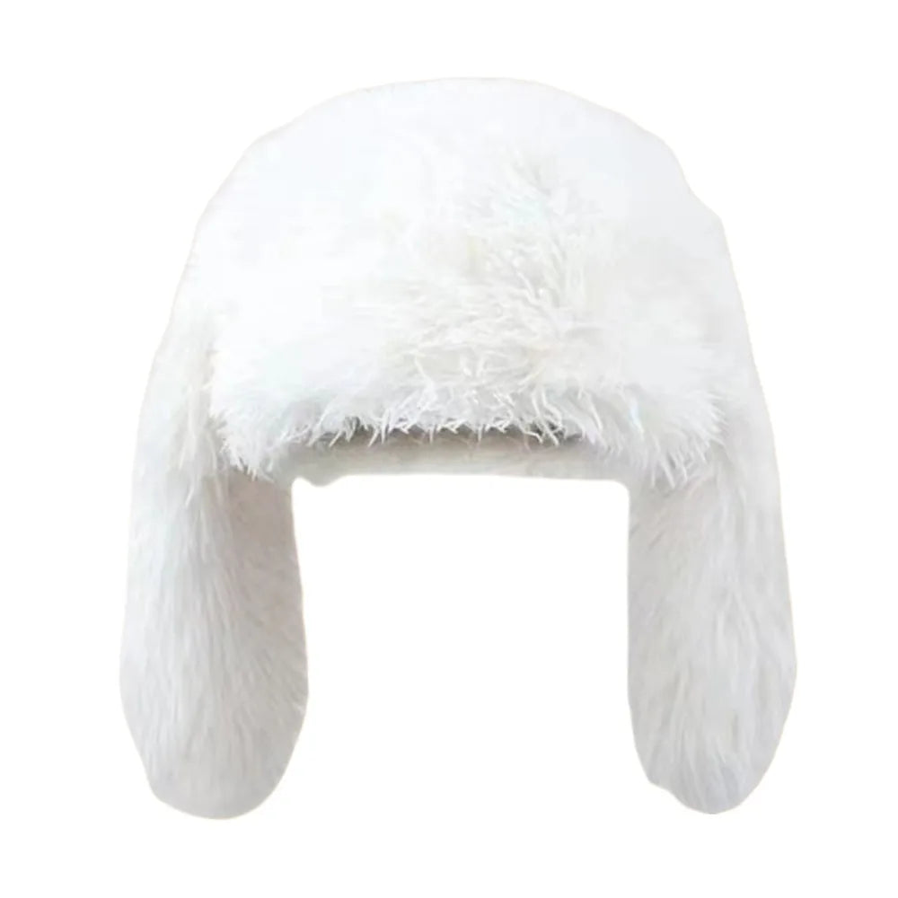 Women's Accessories Faux Fur Rabbit Ear Hat Ear Protection Sweet Plush Winter Hat Rabbit Ear Women's Beanies Halloween Party