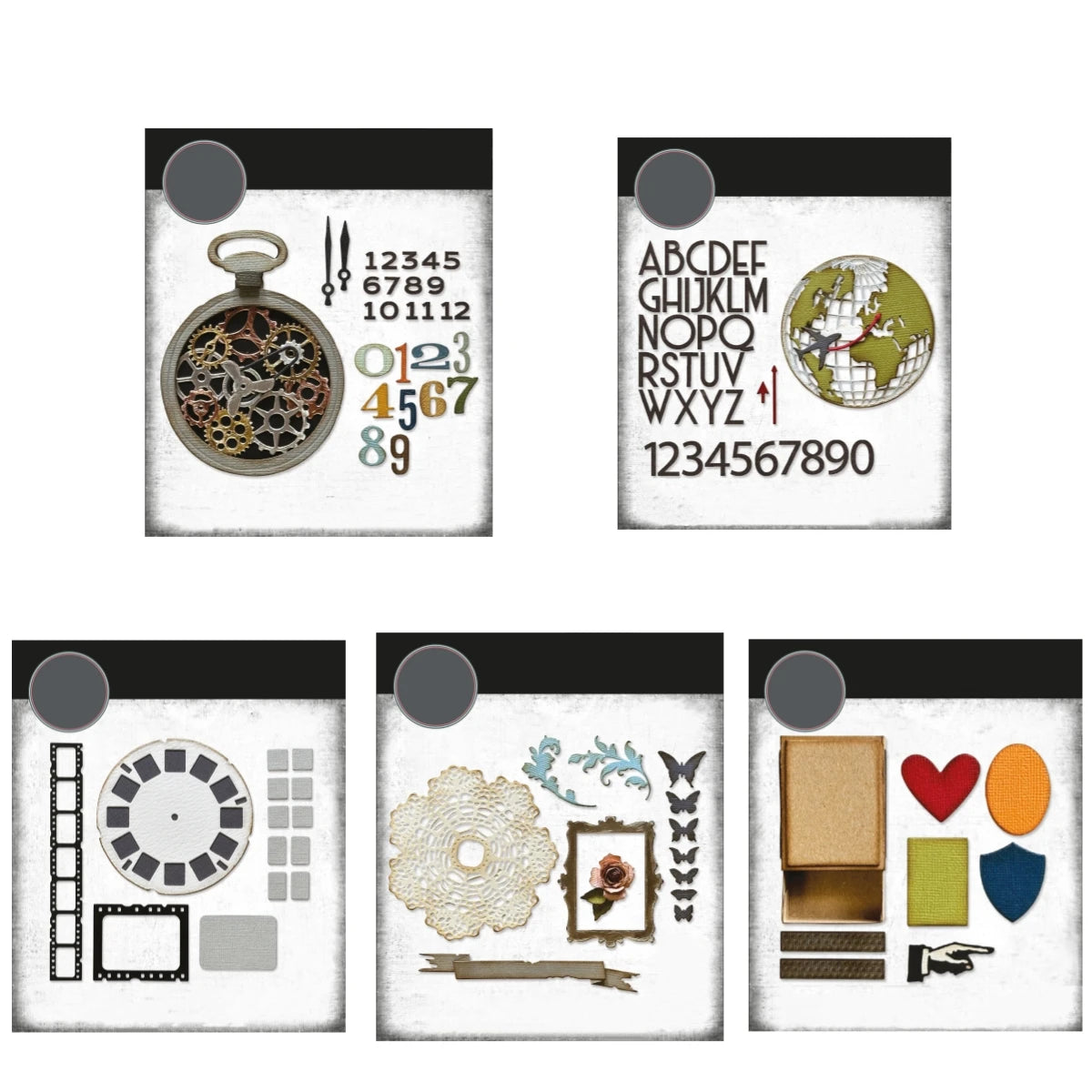 Halloween Retro Clock Decoration Metal Cutting Dies And Stamps Stencils for DIY Scrapbook Photo Album Paper Card Decorative