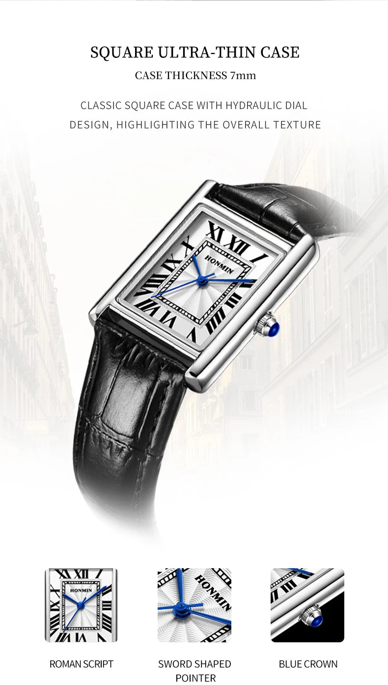 New Elegant Watches for Women and Men Fashion Leather Strap Waterproof Quartz Wristwatches Couple's Watches Gifts Drop Shipping