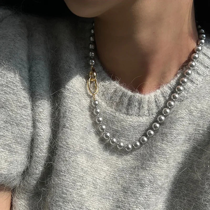 Modern Jewelry Elegant Temperament One Layer Bead Necklace For Women Female Gift Simply Design Accessories 2025 Trend New