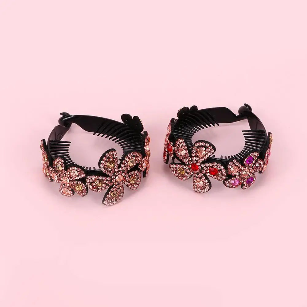 Accessories Rhinestone Floral Hair Accessories Women Twistclip Hairclaw Barrettes Hair Pins Headwear