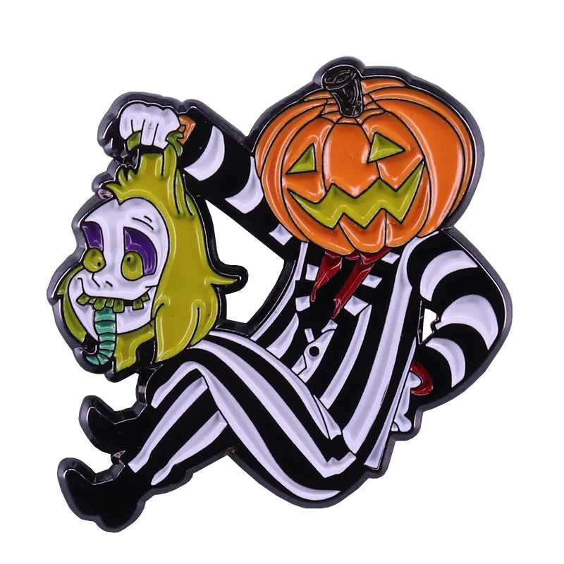 Halloween Accessories Horror Series Enamel Pin Men Women Lapel Pins for Backpack Iron Badges Brooch for Clothes Holiday Gifts