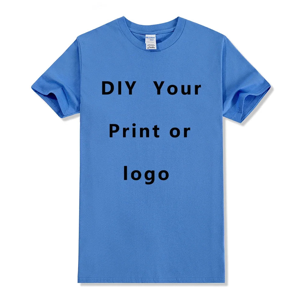 Custom T Shirt for Men And Women Design Your Own Logo Text Photo Front Back Free Both Side EU Size Cotton Personalized T-shirt