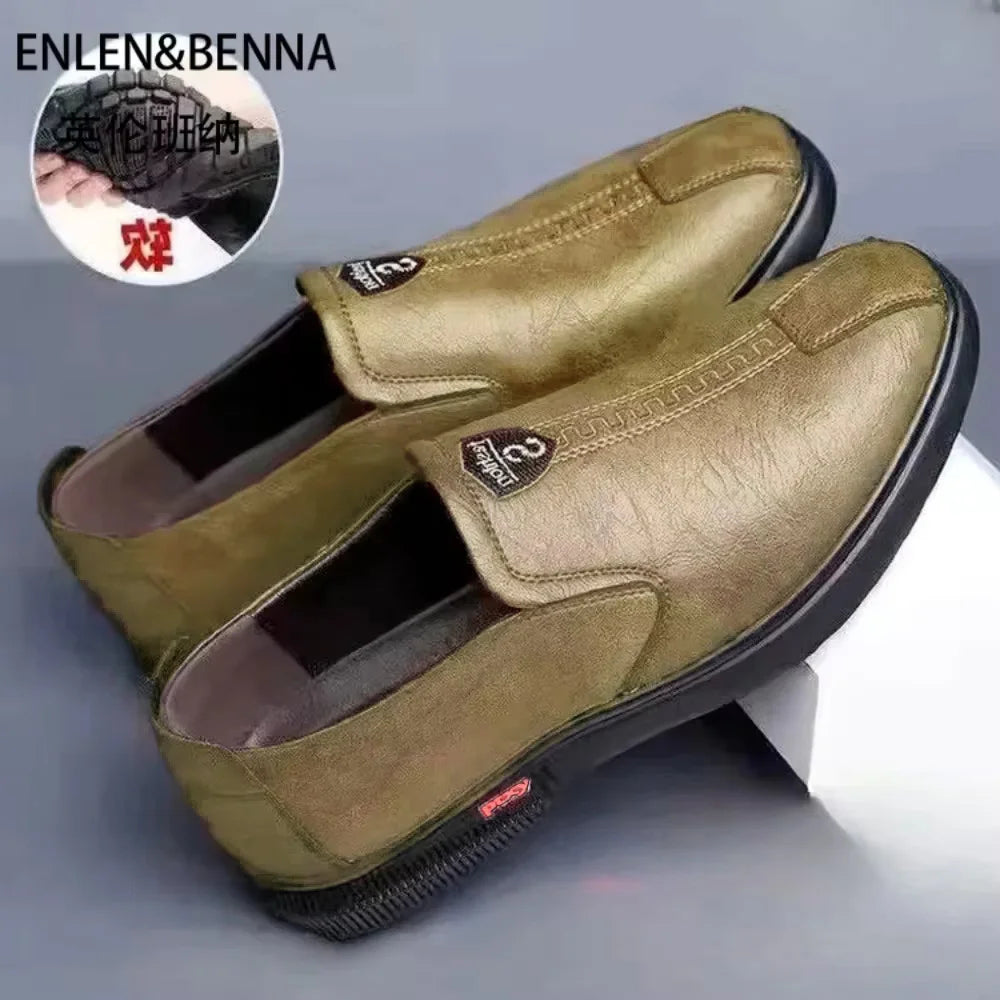 Men's shoes comfortable fashion synthetic leather shoes soft sole soft surface non-slip men's leather shoes