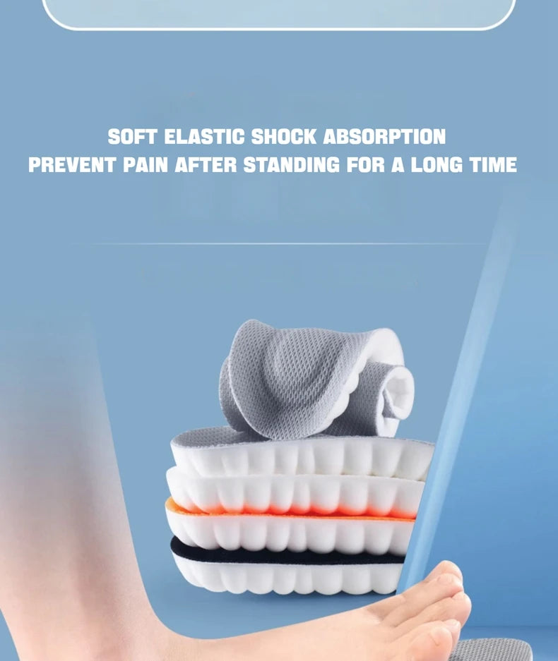 4D Massage Shoes Insoles Super Soft Latex Sports Insole for Feet Running Basket Shoe Sole Arch Support Orthopedic Inserts Unisex