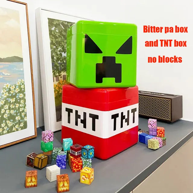 Kid Gifts TNT Storage Box Magnetic Building Block Desktop Toys Snack Block Storage Bucket Plastic Organizer Dust-proof Container