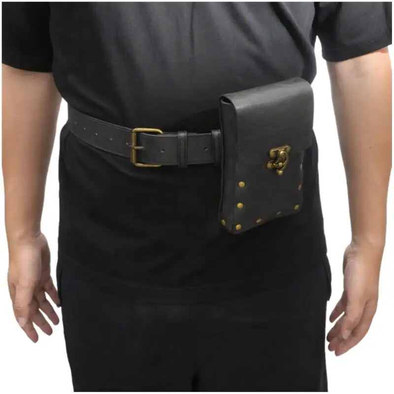 Men Vintage Medieval Belt Set With Leather Pouch And Key Chains Ornamental Renaissance Witch Knight Pirate Cosplay Accessories