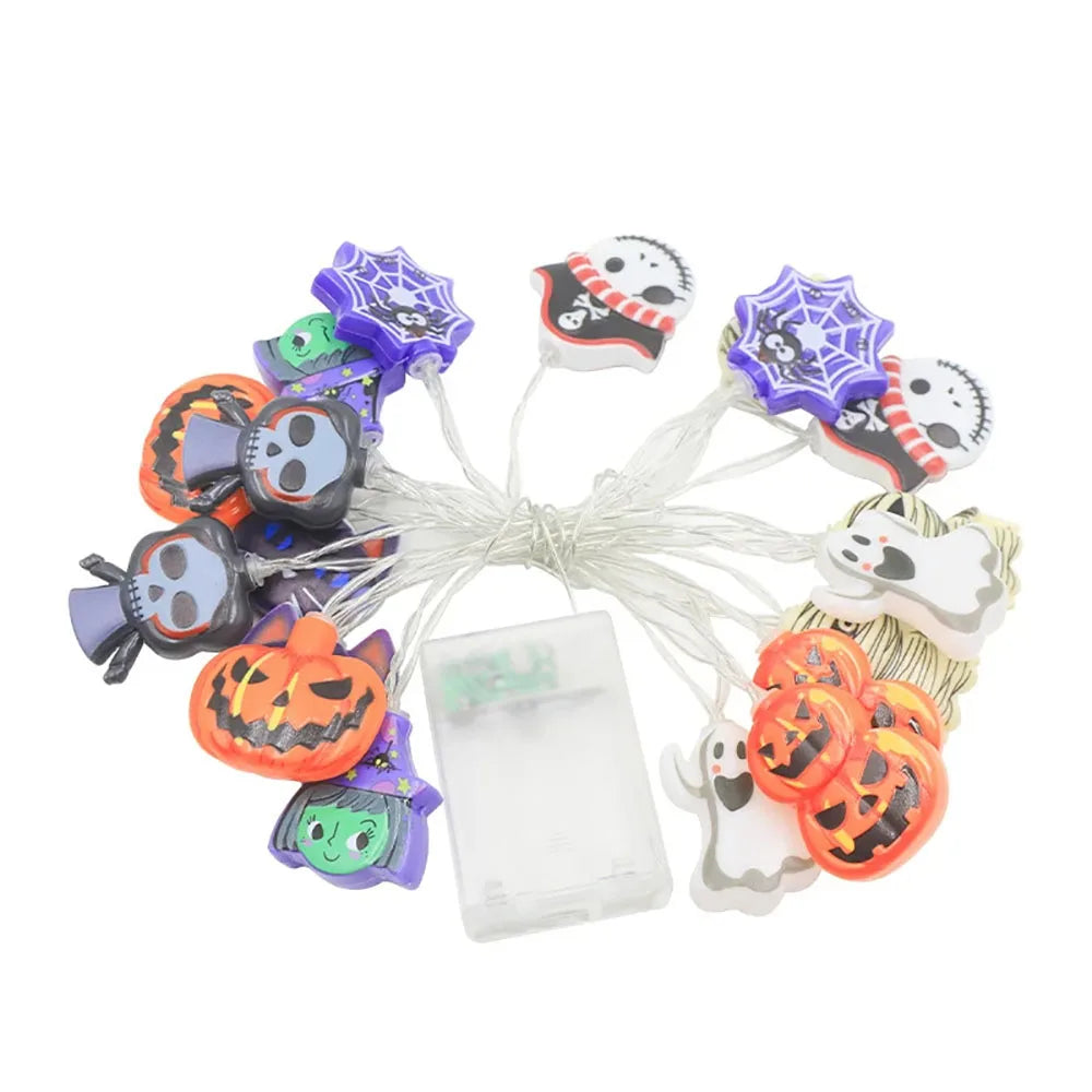 Halloween Decoration LED String Lights,Pumpkin Ghost Spider Web Hanging Lamp,Home Outdoor Lantern Props Party Fairy Lights