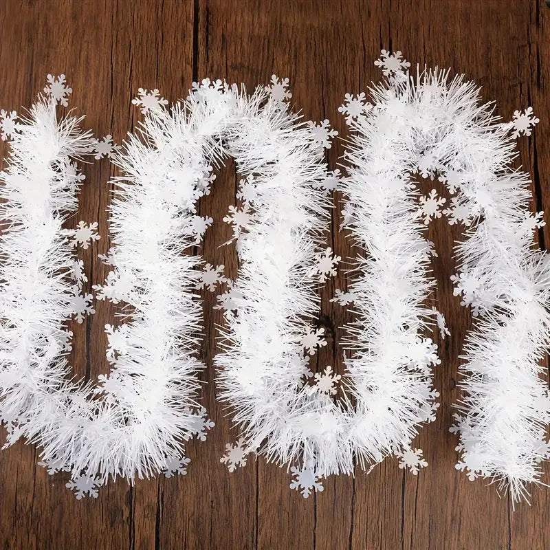 Christmas Tree Decorations Christmas Tinsel Garland Metallic Shiny Garland for Christmas Home and Living Room Decoration