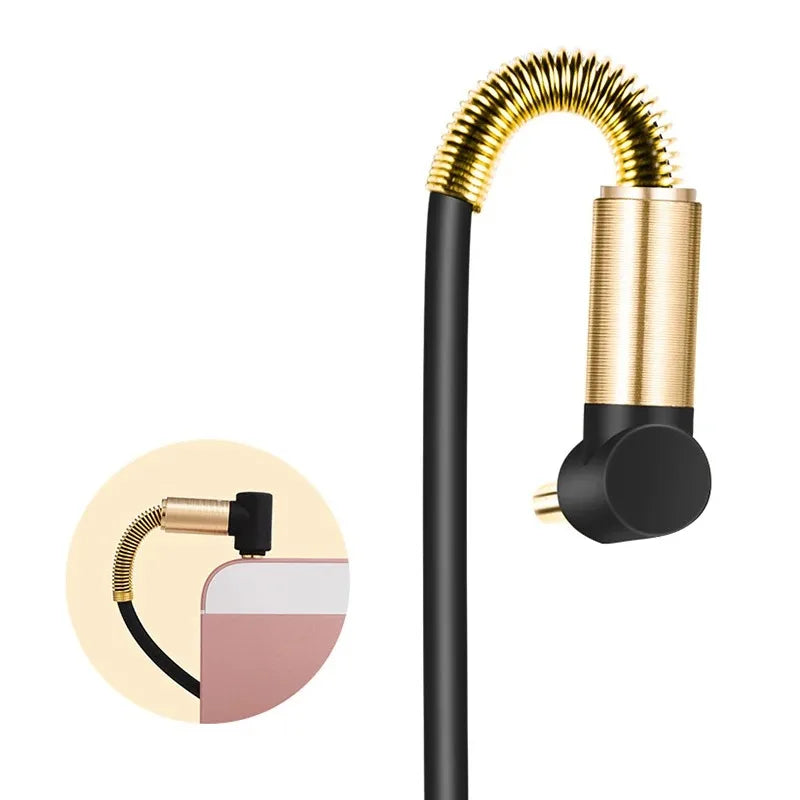 3.5mm Jack Audio Cable3.5mm Car Spring AUX Cable Gold Plated jack male to male speaker cables Cord for TV PC Car  mobile phones