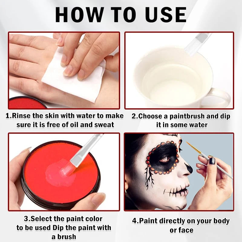 Halloween Foundation Cream Cosplay White Concealer Make-Up Body Paint Stick Party Long-lasting Non-Toxic Oil Based Face Makeup