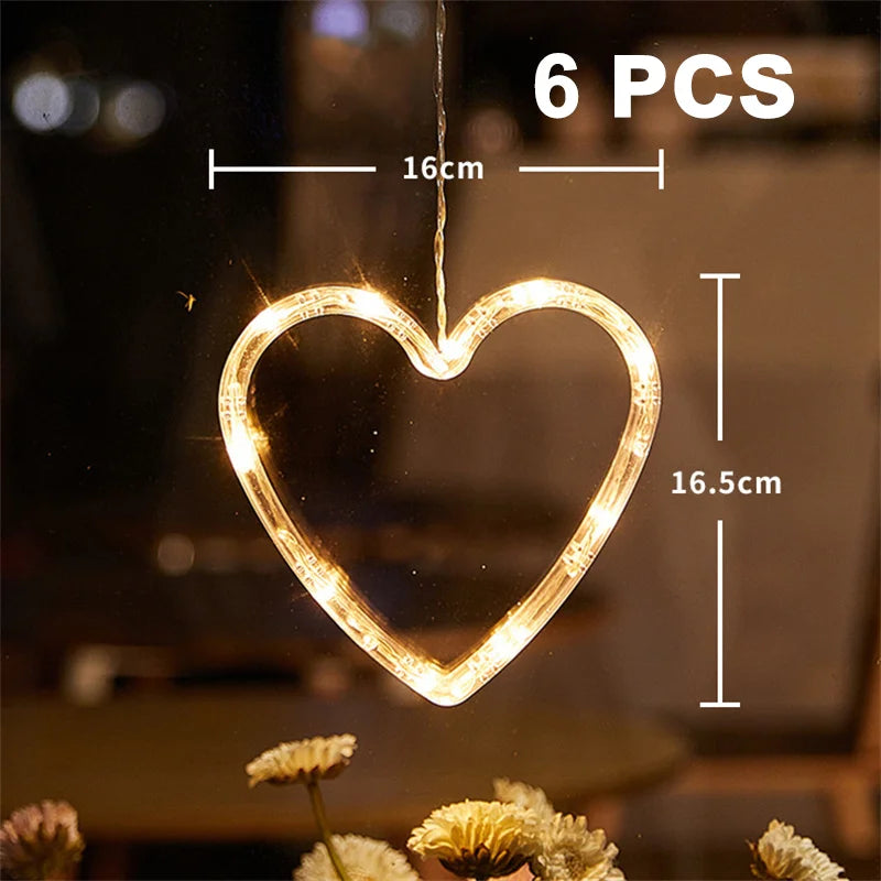 Christmas LED Light Snowflake Santa Hanging Sucker Lamp Window Ornaments Decoration for Home Xmas Navidad 2023 New Year Decor