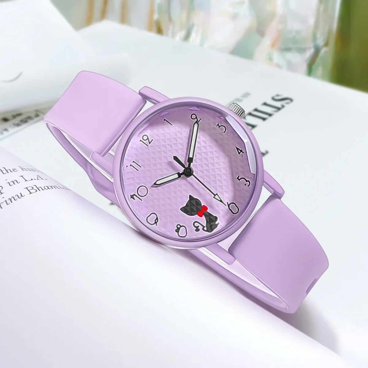 Women Watch Cute Cat Casual Wristwatch Quartz Watches for Women Clock Student Ladies Silicone Strap Watches Gift Reloj Mujer