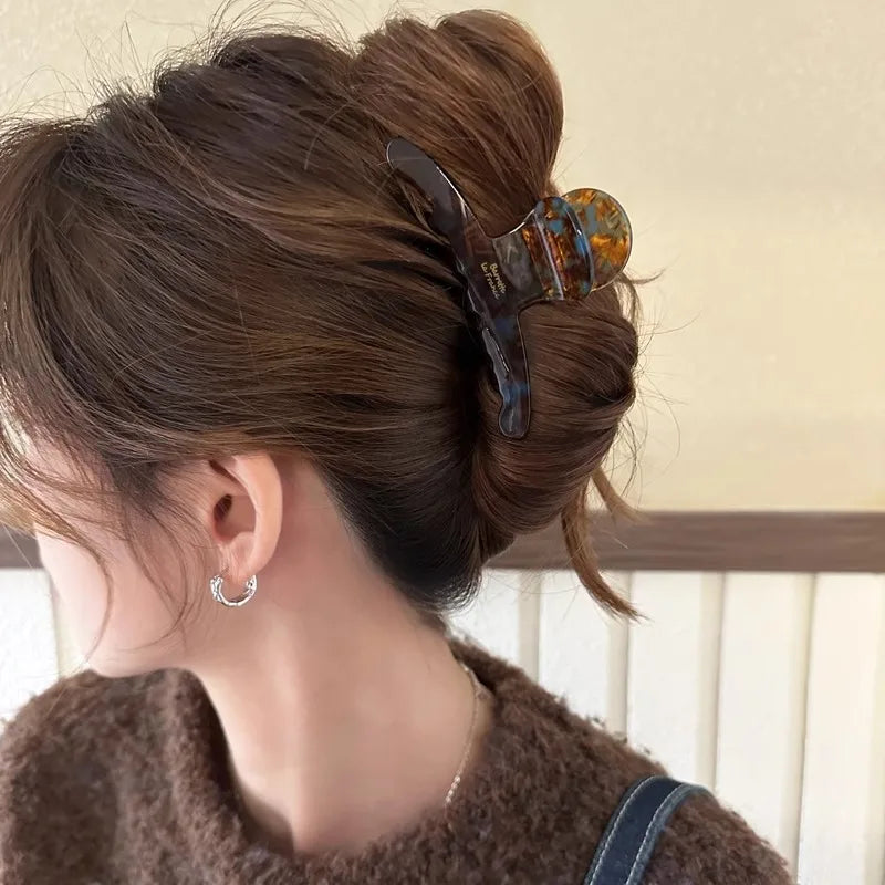 Women Acetate Leopard Hair Claw Hair Claws Chic Barrettes Crab Hairpins Styling Clips Girls Lady Headwear Hair Accessories