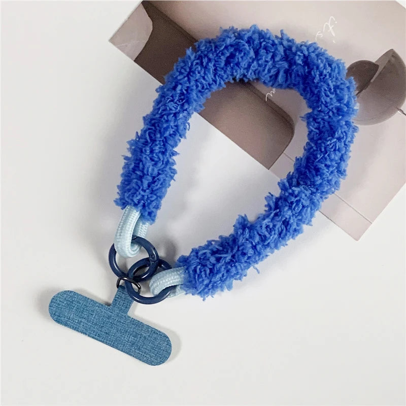 Winter Warm Mobile Phone Wrist Strap Cell Accessories With Patch Key Lanyard Exquisite Anti-lost Cellphone Chain Rope Keychain