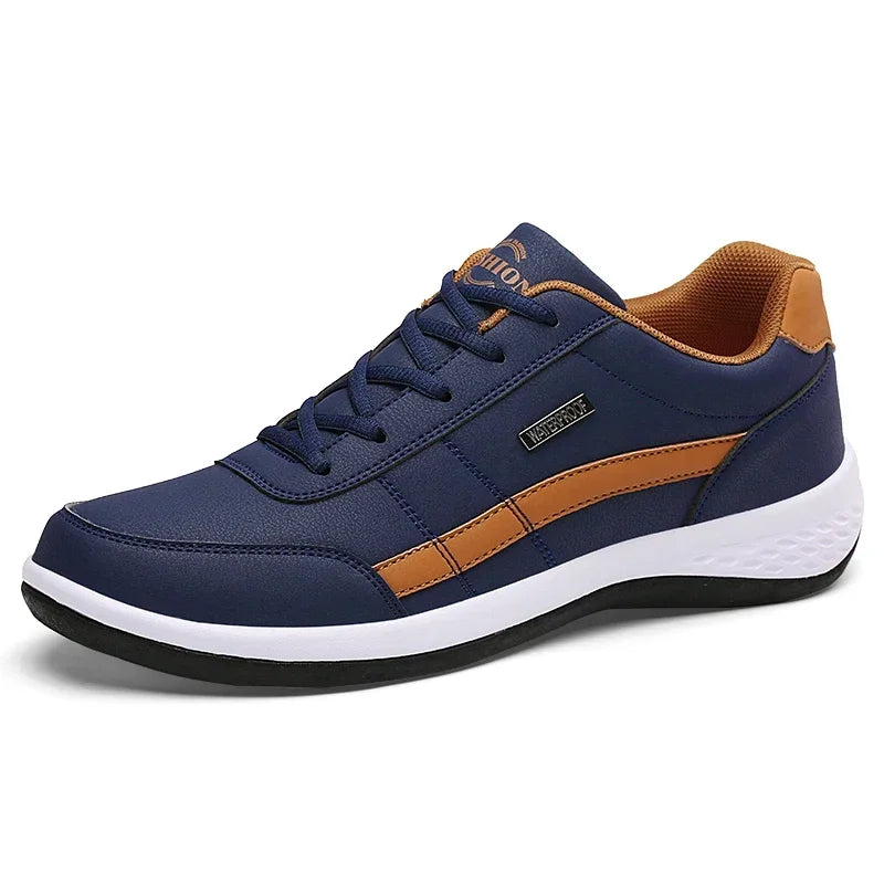 Shoes for Men Leather Sneaker Waterproof Casual Comfortable Men's Sneaker Lace Up Footwear Vulcanized Man Shoe