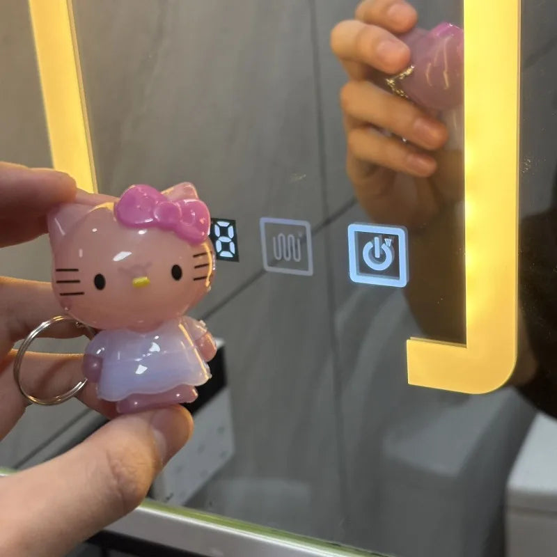 Cute Color Changing Hello Kitty Doll Toys Anime Cartoon KT Cat Doll Backpack Pendant Keychain Accessories Girl Kawaii Toy Gift