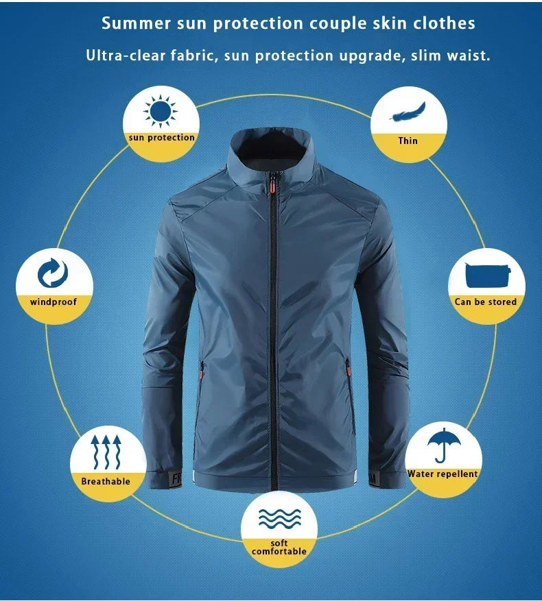 Hiking Skin Jacket Outerwear Coat Camping Rain Jackets Waterproof Sun Protection Fishing Hunting Clothes Quick Dry Sunscreen