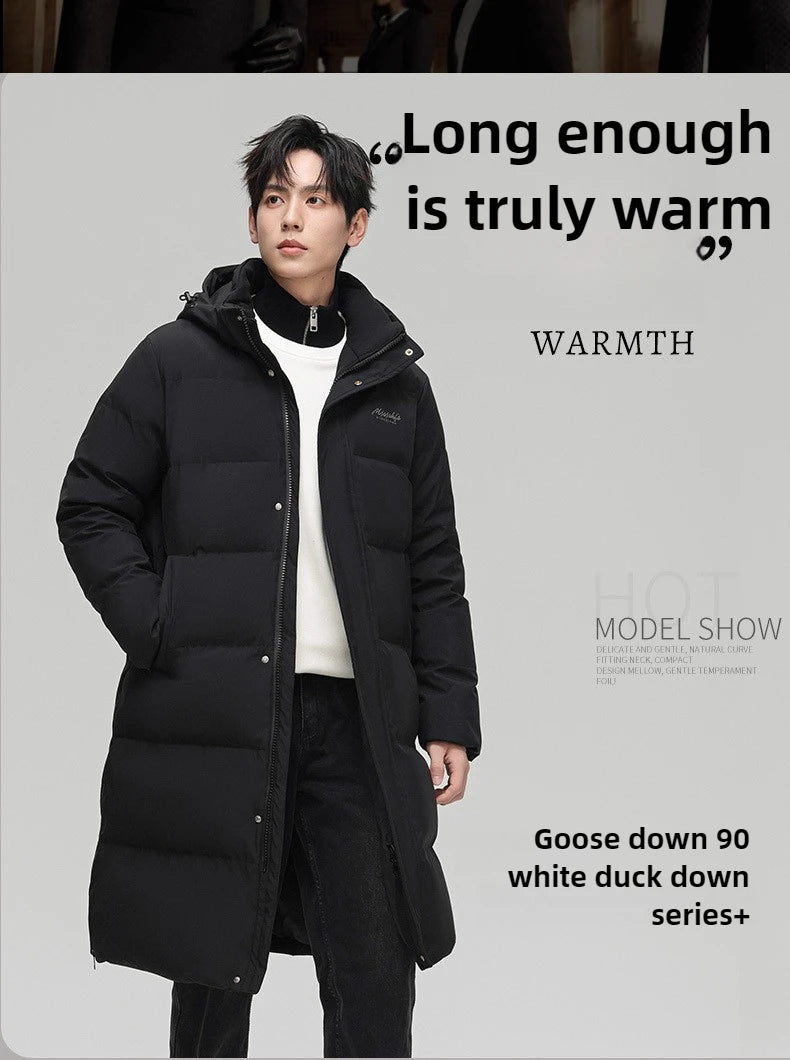 Canada Fashion Winter Jackets for Man Down Parka Coat Man White Goose Down Jacket Hooded Warm Thick Long Puffer Jacket HXY252