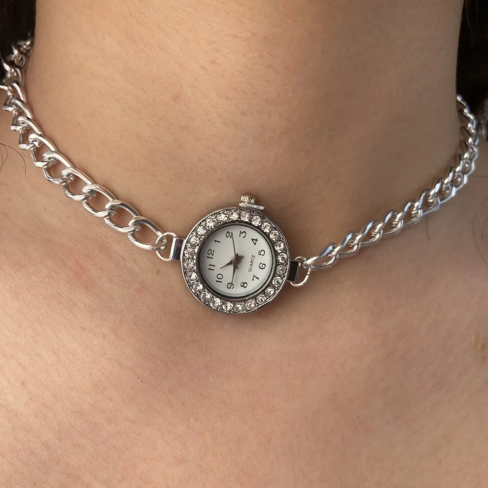 Goth Accessories Women's Neck Chain Jewelry on the Neck Friends Watch Necklace for Women Punk Pendant Vintage Kpop Fashion