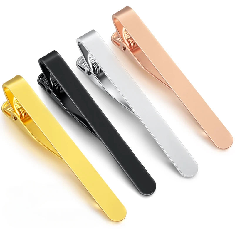 Tie Clip Necktie Accessories Fashion Style Ties for Men Metal Tone Simple Bar Clasp Practical Clasp Tie Pin for Mens Collar Clip