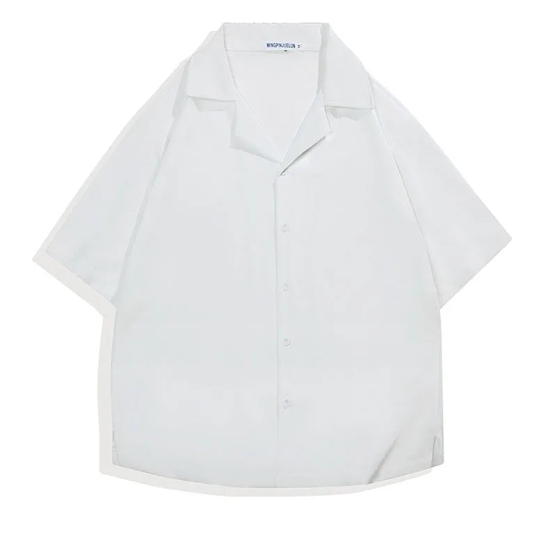 Men's Casual Shirts for Summer - Short Sleeve Loose Fit Tops in Solid Colors, Breathable and Cool Clothes