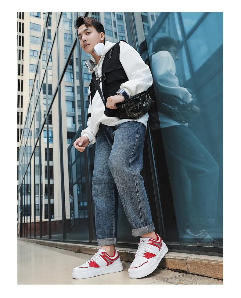 Men's skate shoes  Men's casual shoes  Comfortable white sneakers  Lightweight walking shoes  Men's sports shoes